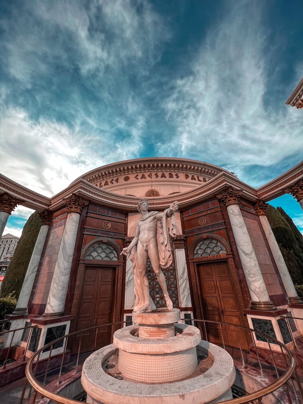 a naked statue of man outside ceasar s palace in las vegas nevada